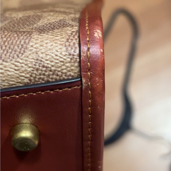 Coach Field Tote Crossbody Signature Canvas Horse & Carriage Bag Tan Truffle - Picture 7 of 12